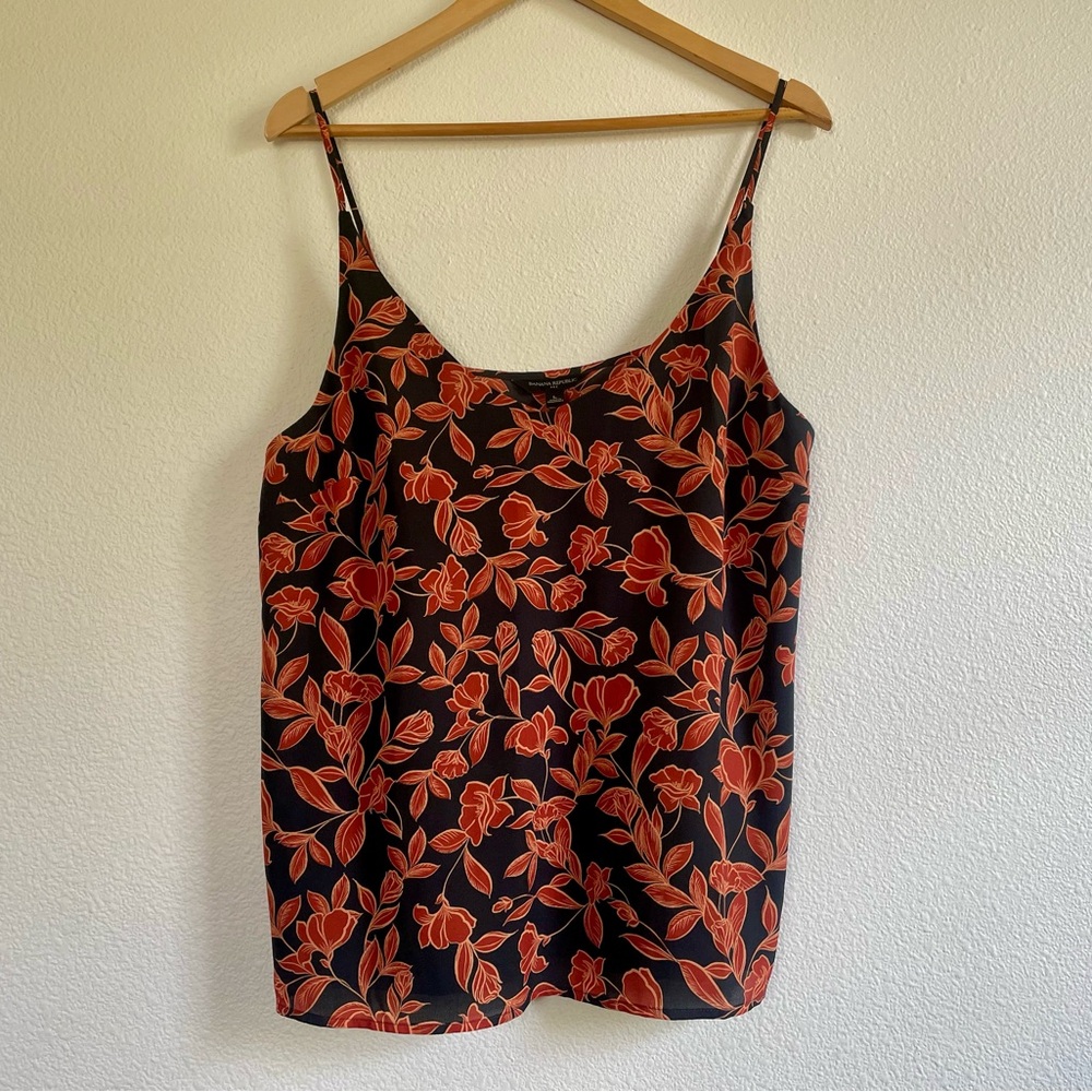 Banana Republic Orange Cami Top with Floral Print, size L